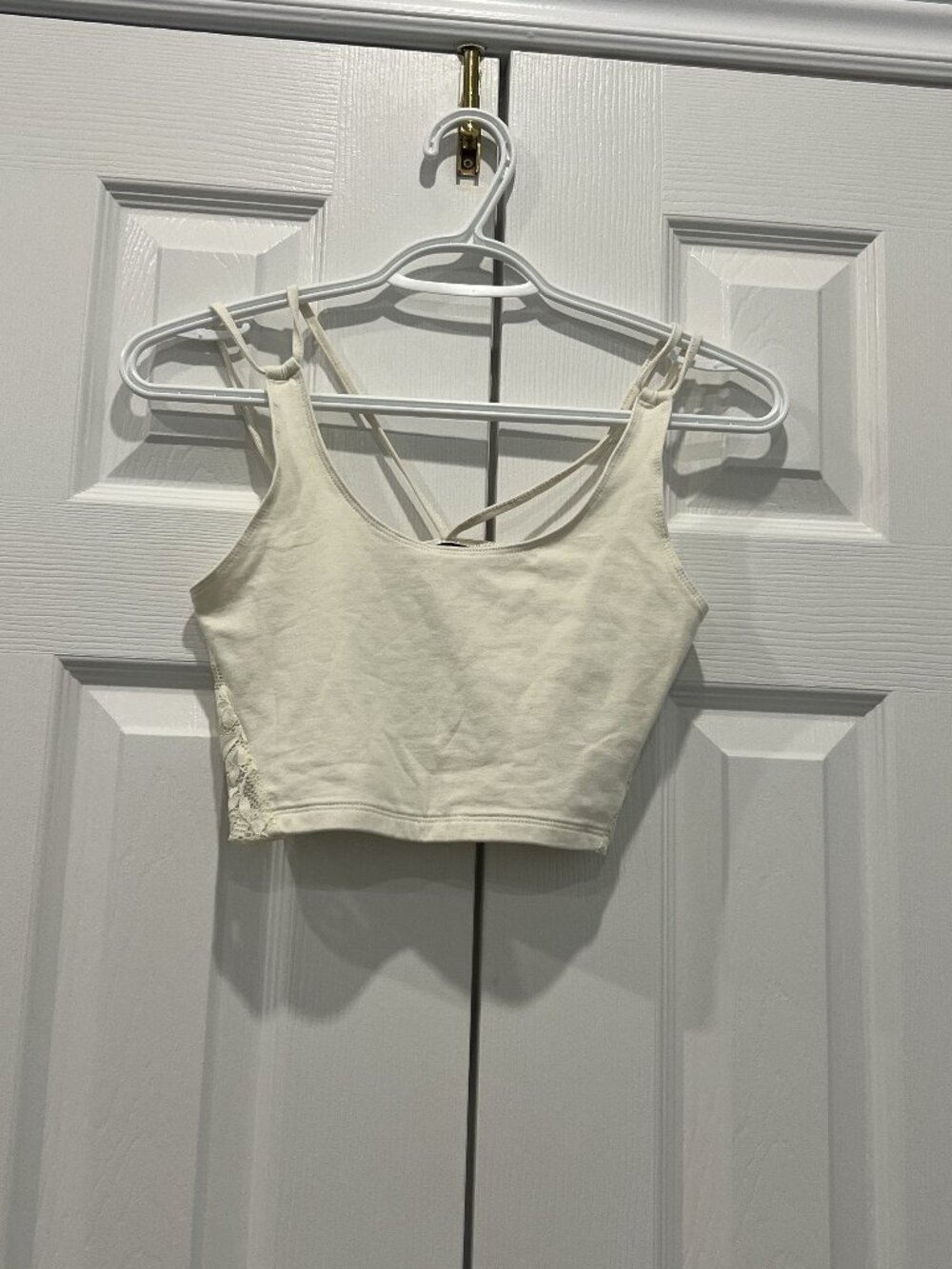 Cream Lace Back Cropped Cami
